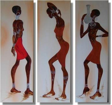 Dafen Oil Painting on canvas Africa girl -set222